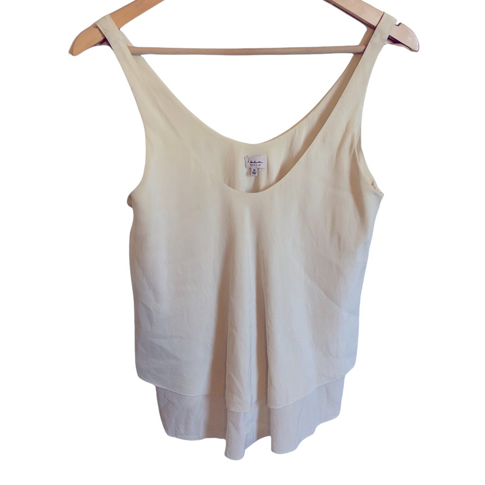 Babaton 100% silk cream sleeveless top XS